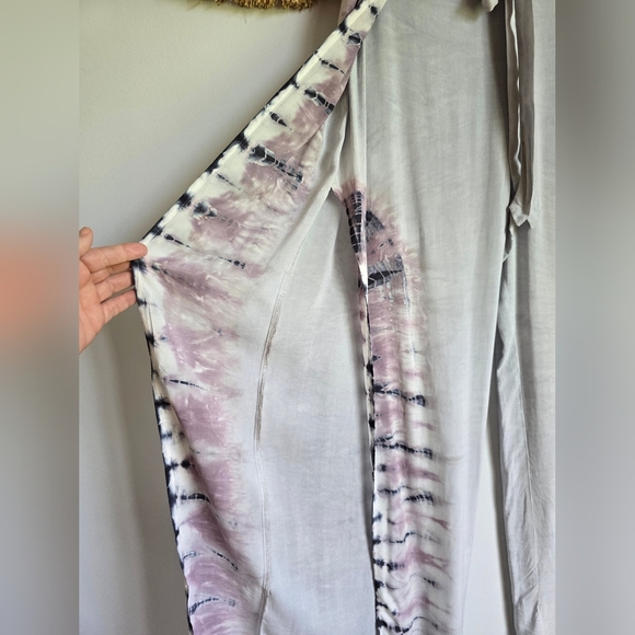 Young Fabulous & Broke, New Gray Tie Front Split Leg Harem Beach Pants Medium - Picture 6 of 12